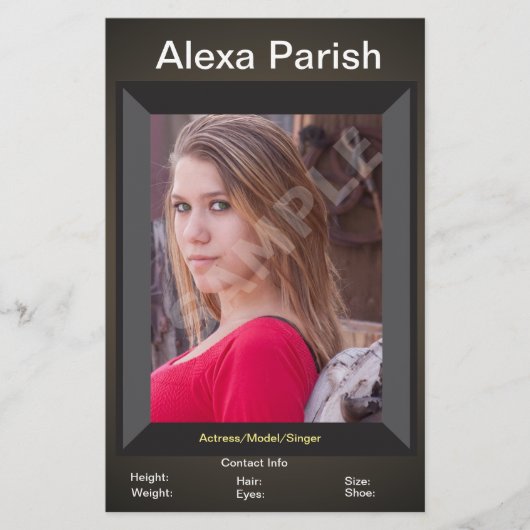 Eén gestuurde modelhoofd Comp/Zed-Kaart Flyer (Voorkant)