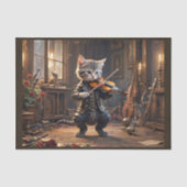 Een getalenteerd Victoriaans kitten speelt viool Tissuepapier (Voorkant)