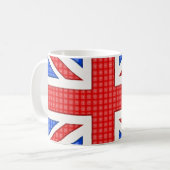 Een getextureerde vlag van de Union Jack. Koffiemok (Voorkant links)