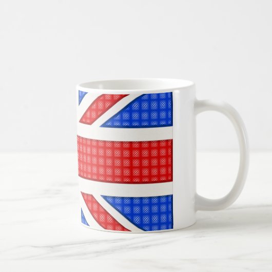 Een getextureerde vlag van de Union Jack. Koffiemok (Rechts)