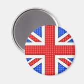 Een getextureerde vlag van de Union Jack. Magneet (Voorkant / Achterkant)