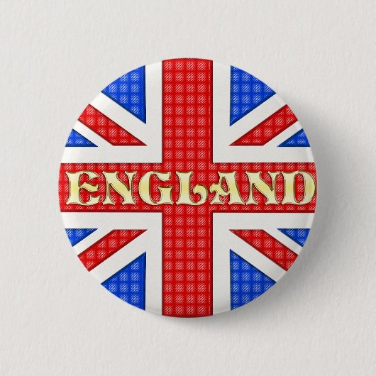 Een getextureerde vlag van de Union Jack met Engel Ronde Button 5,7 Cm (Voorkant)