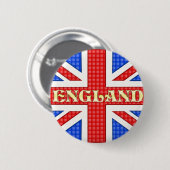 Een getextureerde vlag van de Union Jack met Engel Ronde Button 5,7 Cm (Voorkant /achterkant)