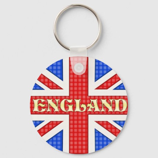 Een getextureerde vlag van de Union Jack met Engel Sleutelhanger (Voorkant)