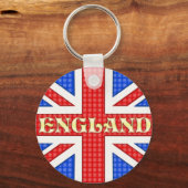 Een getextureerde vlag van de Union Jack met Engel Sleutelhanger (Voorkant)