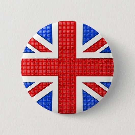 Een getextureerde vlag van de Union Jack. Ronde Button 5,7 Cm (Voorkant)