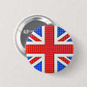 Een getextureerde vlag van de Union Jack. Ronde Button 5,7 Cm (Voorkant /achterkant)