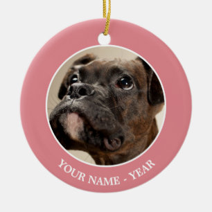 Een getijgerd puppy die van de Bokser omhoog Keramisch Ornament