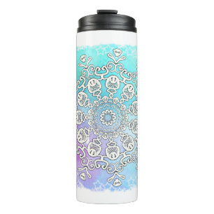 *~* een Getrokken Hand & Waterverf Mandala Thermosbeker