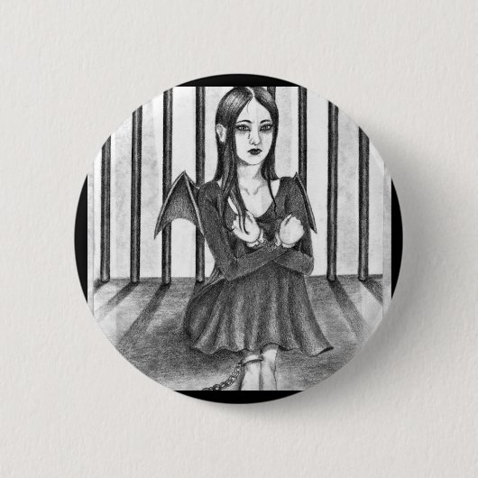 Een gevangen engel ronde button 5,7 cm (Voorkant)