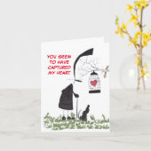 Een gevangen hart Valentijns Kaart (Gele Bloem)