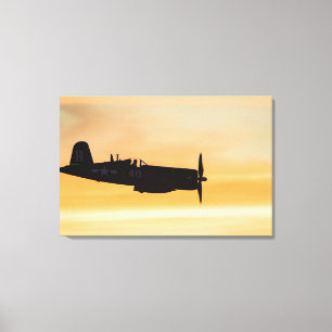 Een gevat F4U Corsair-vechtster Canvas Afdruk