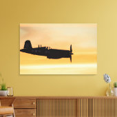 Een gevat F4U Corsair-vechtster Canvas Afdruk (Insitu (Woonkamer))