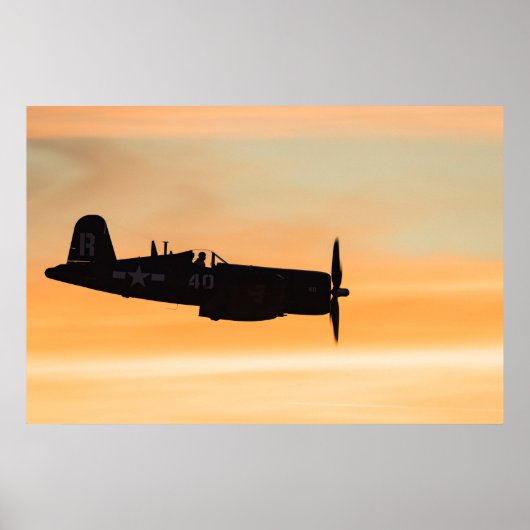 Een gevat F4U Corsair-vechtster Poster (Voorkant)