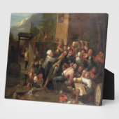 Een gevecht buiten een Tavern Fotoplaat (Zijkant)