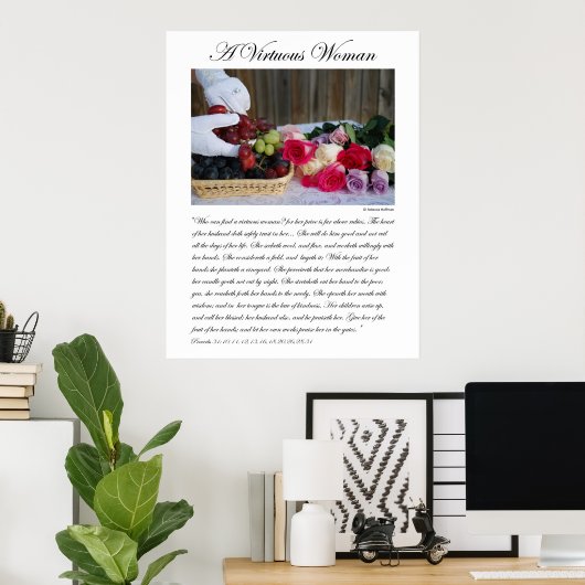 Een gevirtualiseerde vrouw poster (Thuiskantoor)