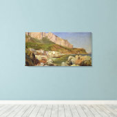 Een Gevist dorp in Capri Canvas Afdruk (Insitu (Houten vloer))
