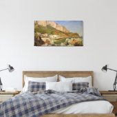 Een Gevist dorp in Capri Canvas Afdruk (Insitu (Slaapkamer))