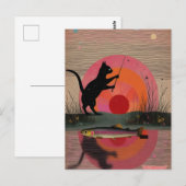 Een Gevist kat Briefkaart (Voorkant / Achterkant)