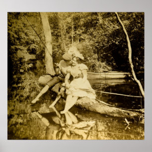 Een Geviste kleine vormgeving -  stereoweergave Poster