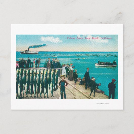 Een Geviste Scène met een Grote Vangst Briefkaart (Voorkant)