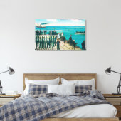 Een Geviste Scène met een Grote Vangst Canvas Afdruk (Insitu (Slaapkamer))