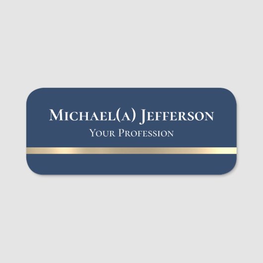 Een gevoel van professioneel prestige: donkerblauw naamplaatje (Voorkant)