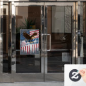 Een gewaagde illustratie van een Amerikaans symboo Raamsticker (Kantoordeur)