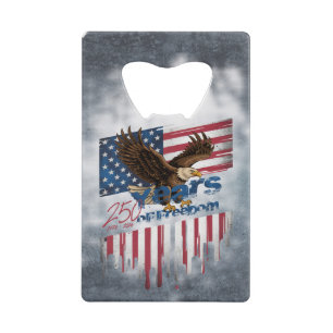 Een gewaagde illustratie van een Amerikaanse adela Creditkaart Flessenopener