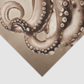 Een gewaagde Pop Art Sepia Octopus Decoupage Desig Tissuepapier (Detail)
