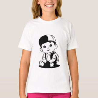 Een gewaagde, speelse gele cartoon letter 'Z' met T-shirt