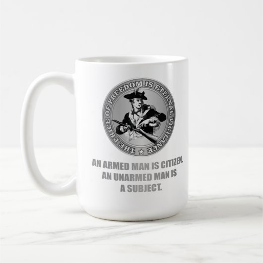 Een gewapende burger koffiemok (Links)