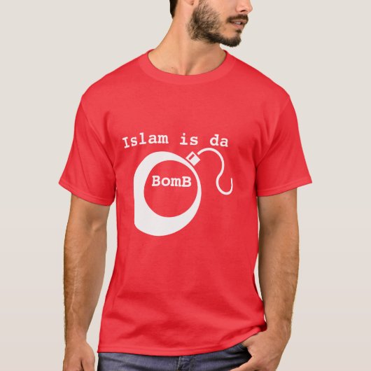 Een geweldig daghemd met tekst Islam is een bom. T-shirt (Voorkant)