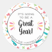 Een geweldig jaar terug naar school ronde sticker (Voorkant)