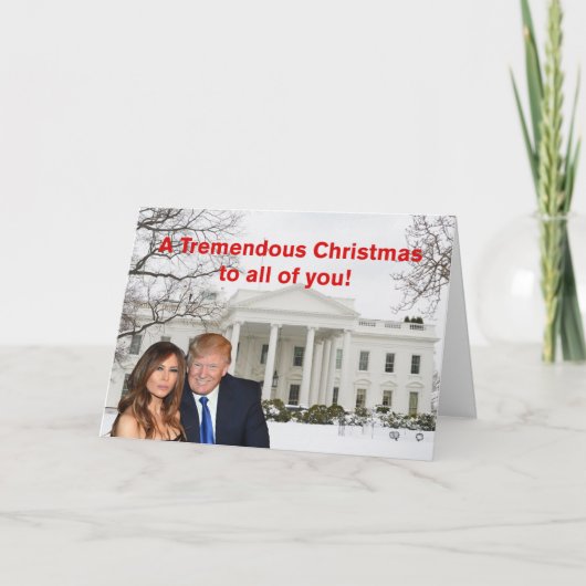 Een geweldig kerstfeest van Donald en Melania Feestdagen Kaart (Voorkant)