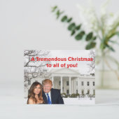 Een geweldig kerstfeest van Donald en Melania Feestdagenkaart (Staand voorkant)