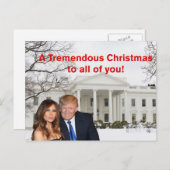 Een geweldig kerstfeest van Donald en Melania Feestdagenkaart (Voorkant / Achterkant)