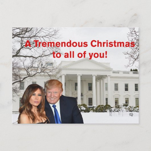 Een geweldig kerstfeest van Donald en Melania Feestdagenkaart (Voorkant)