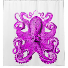 Een geweldig Octopus paars/roze Douchegordijn