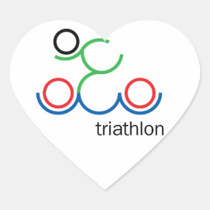 Een geweldig Triathlon cadeau voor je vriend of fa Hart Sticker
