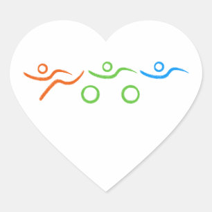 Een geweldig Triathlon cadeau voor je vriend of fa Hart Sticker