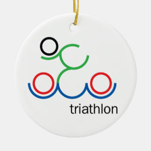 Een geweldig Triathlon cadeau voor je vriend of fa Keramisch Ornament