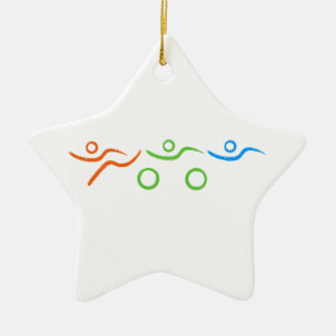 Een geweldig Triathlon cadeau voor je vriend of fa Keramisch Ornament