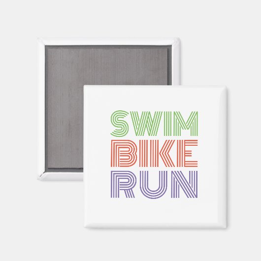 Een geweldig Triathlon cadeau voor je vriend of fa Magneet (Voorkant / Achterkant)