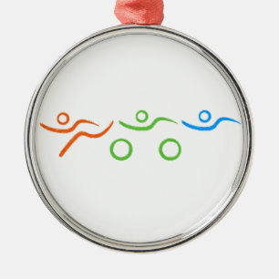 Een geweldig Triathlon cadeau voor je vriend of fa Metalen Ornament