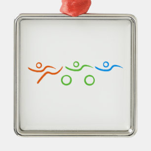 Een geweldig Triathlon cadeau voor je vriend of fa Metalen Ornament