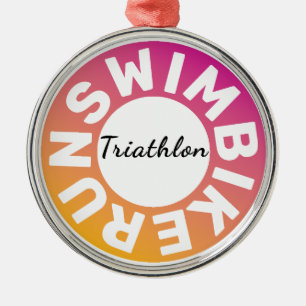 Een geweldig Triathlon cadeau voor je vriend of fa Metalen Ornament