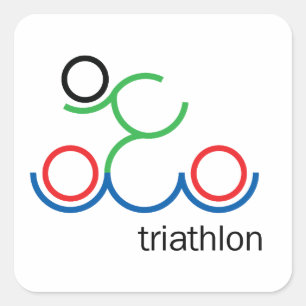 Een geweldig Triathlon cadeau voor je vriend of fa Vierkante Sticker