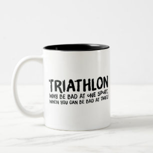 Een geweldig triatlon cadeau voor je vriend of fam tweekleurige koffiemok