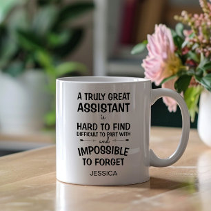 Een geweldige assistent met een naam koffiemok